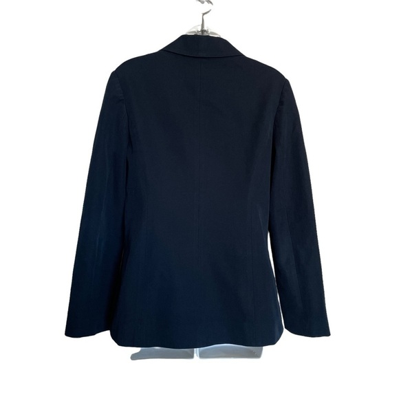 Derek Lam 10 Crosby Double Breasted Stretch Cotton Twill Jacket in Navy 6 - Picture 11 of 12